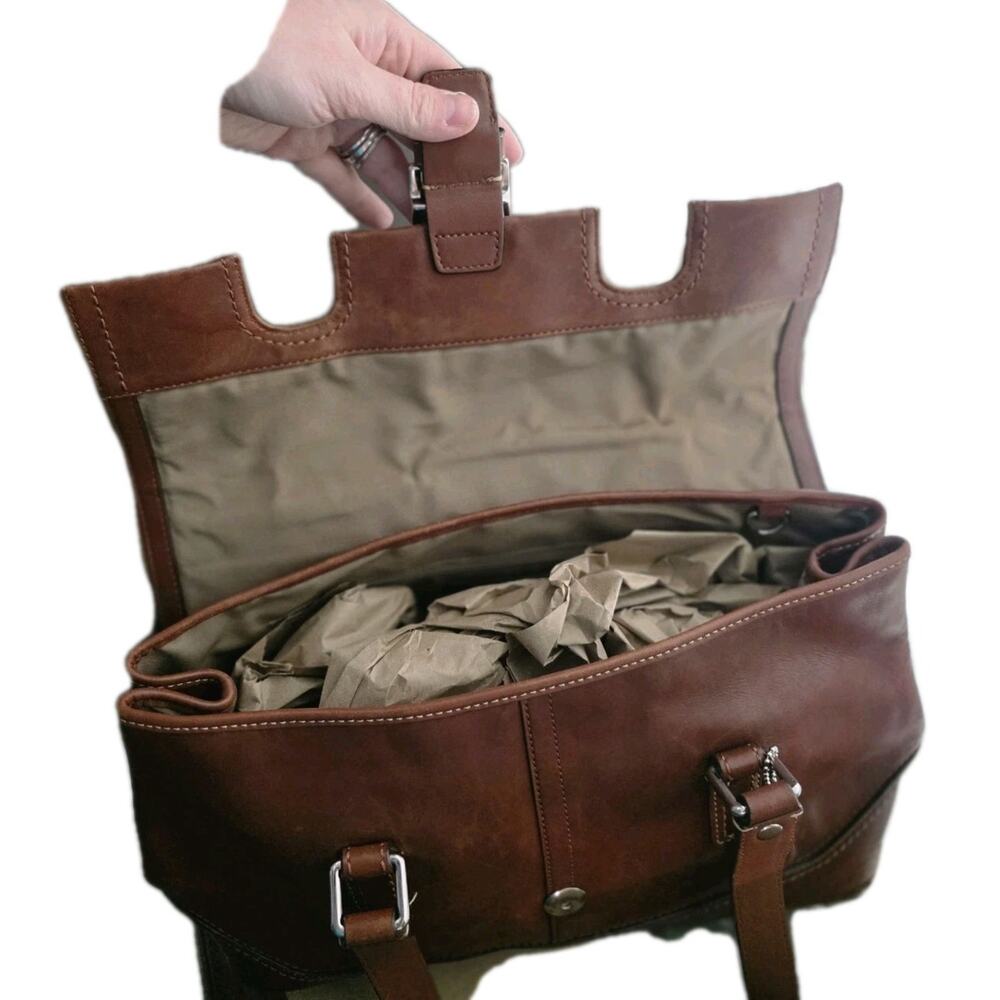COACH Leather F12604 Hamilton Brown Leather Satchel Handbag 2008 Y2K - Picture 6 of 9